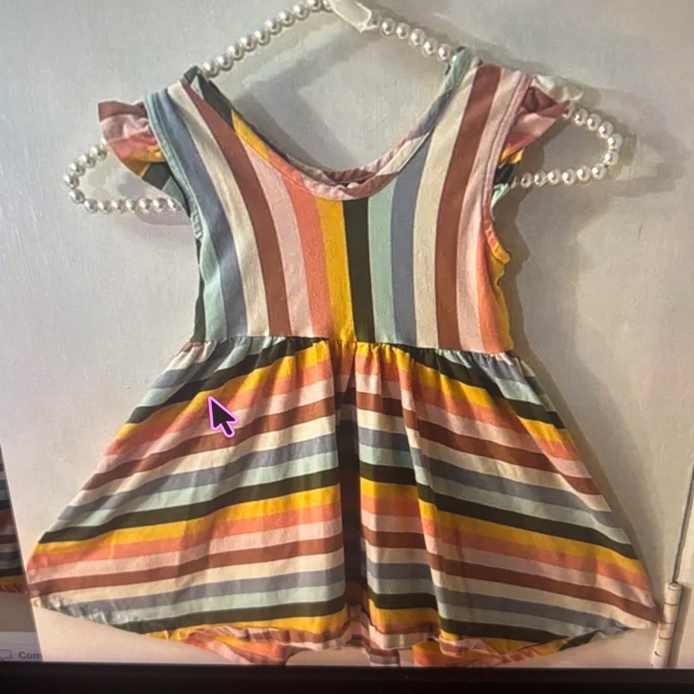Hannah Andersson Super Soft Multi-Color Stripe Skater Dress 4 RainbowBright Twee - Picture 2 of 7